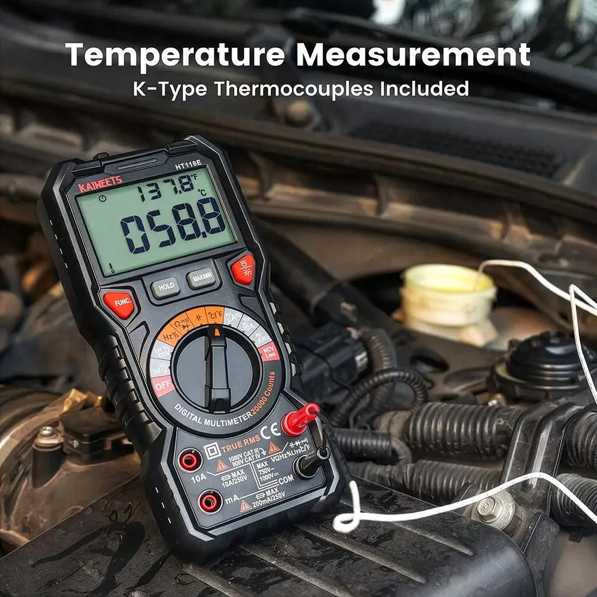 Multimètre Kaiweets HT118E – Mesures de températures