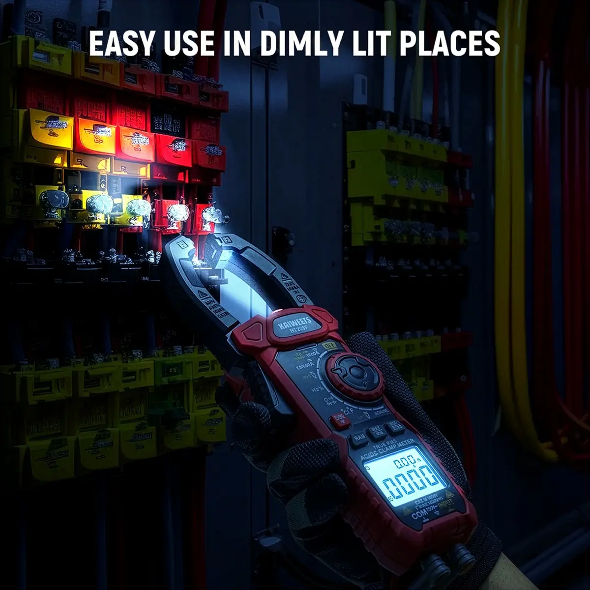 Pince ampèremétrique Kaiweets HT208F – Utilisable dans les endroits peu éclairés