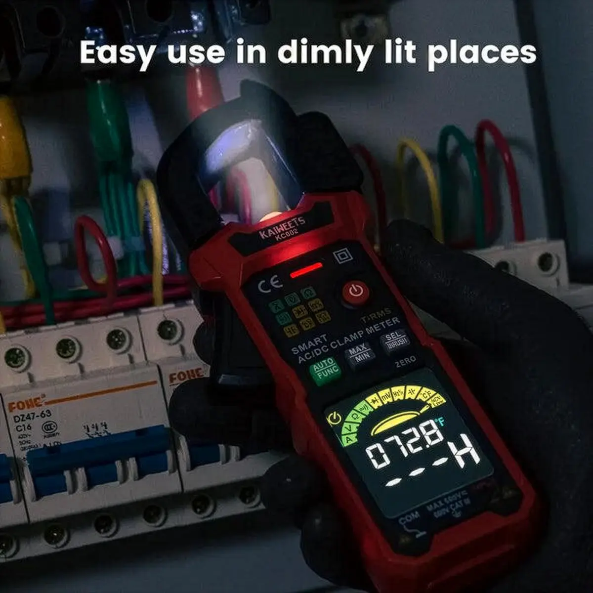 Pince ampèremétrique Kaiweets KC602 – Lampe de poche intégrée