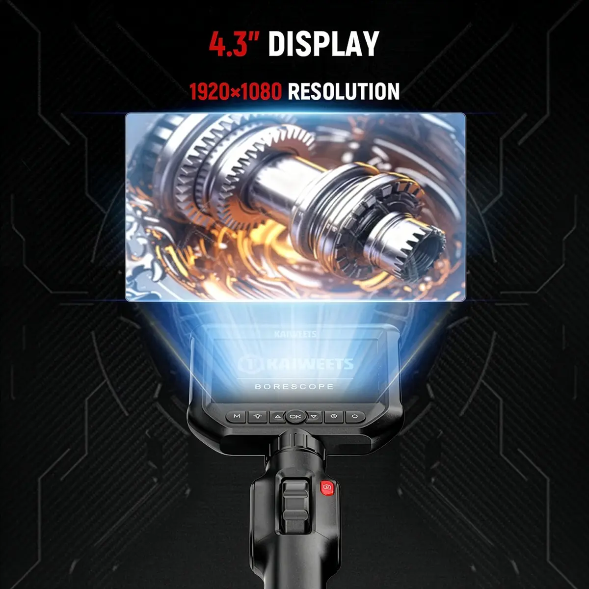 Kaiweets KBA01 endoscope industriel - Ecran full HD 1920 x 1080