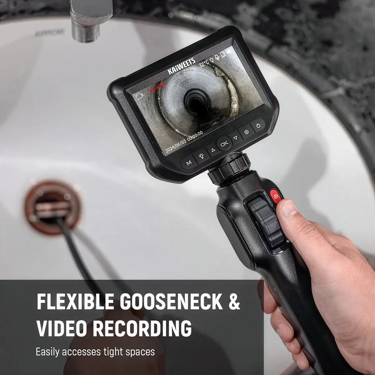 Kaiweets KBA01 endoscope industriel – Enregistrement vidéo